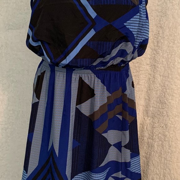 BLACK AND BLUE STRAPLESS DRESS SIZE SMALL - Picture 2 of 3